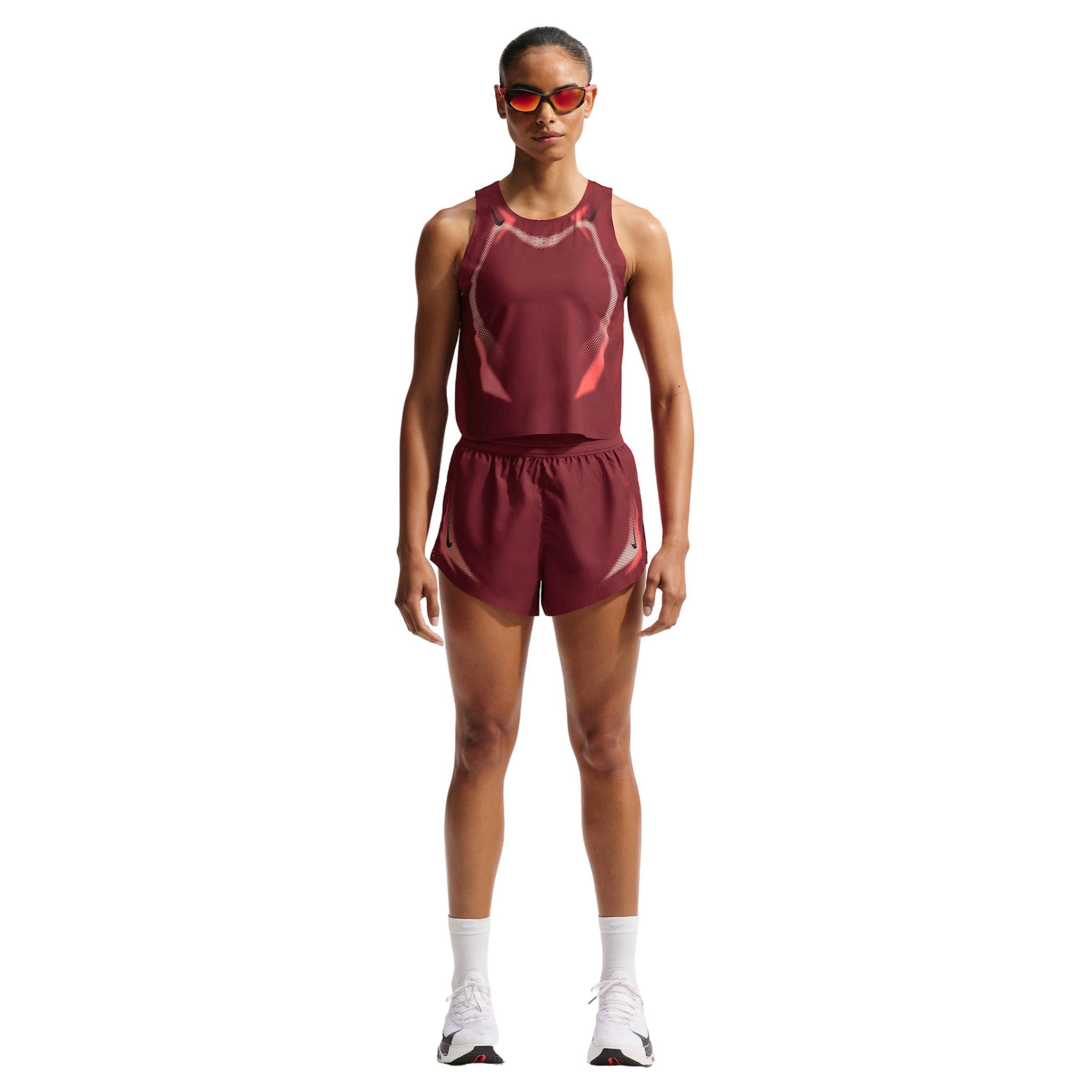 Nike Women's AeroSwift Dri-FIT ADV Brief-Lined 3" Running Shorts - RED/BLACK